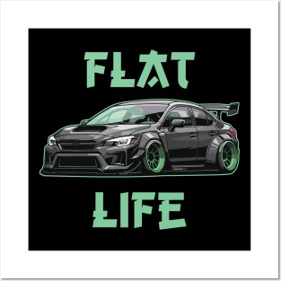 Subaru STI Car Art - Impreza WRX Flat Four Widebody Modified JDM Car Posters and Art